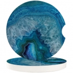Aola Kristal Desen Seramik  Bardak Altl(2adet)(mavi)