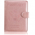 Caweet RFID Korumal Kadn Deri Pasaportluk (Rose Gold)