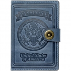 Villini RFID Korumal Erkek Deri Pasaportluk (Ak Mavi)