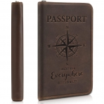 POLARE ORIGINAL RFID Korumal Kadn Deri Pasaportluk (Kahverengi)