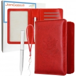 JanCalm RFID Korumal Erkek Deri Pasaportluk (Krmz)