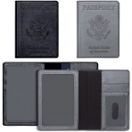 Maxxma RFID Korumal Kadn Deri Pasaportluk(Siyah/Gri)(2 Adet)