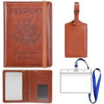 Weraher RFID Korumal Kadn Deri Pasaportluk (Kahverengi)