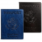 Oulsun  RFID Korumal Erkek Deri Pasaportluk (Siyah/Mavi)(2 Adet)