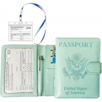 FocRelaxer RFID Korumal Kadn Deri Pasaportluk (Yeil)