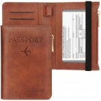 SIMBOOM RFID Korumal Erkek Deri Pasaportluk (Kahverengi)