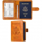 Caweet RFID Korumal Kadn Alminyum Pasaportluk (Kahverengi)
