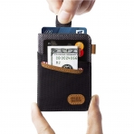 Ebax RFID Korumal Erkek Deri Kartlk (Gri)