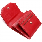 Badiya RFID Korumal� Kad�n Deri C�zdan (K�rm�z�)