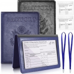 Feotenn RFID Korumal Deri Pasaportluk (Siyah/Mavi)(2 Adet)