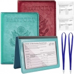 Feotenn RFID Korumal Deri Pasaportluk (Yeil/Krmz)(2 Adet)