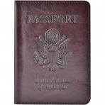 ZHIYONZEE RFID Korumal Erkek Deri Pasaportluk (Krmz)