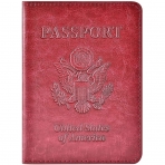 ZHIYONZEE RFID Korumal Erkek Deri Pasaportluk (Koyu Krmz)