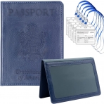 Guass RFID Korumal Erkek Deri Pasaportluk (Mavi)