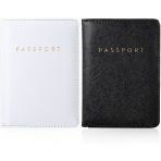 Frienda Deri Pasaportluk(2 Adet)(Beyaz/Siyah)
