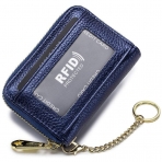 Sanxiner RFID Korumal Kadn Deri Czdan (Mavi)