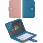 P TRAVEL DESIGN Deri Pasaportluk(2 adet)(Mavi/Pembe)