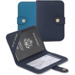 P TRAVEL DESIGN Deri Pasaportluk(2 adet)(Lacivert/Mavi)