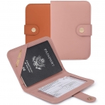 P TRAVEL DESIGN Deri Pasaportluk(2 adet)(Turuncu/Pembe)