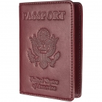 AGBIADD RFID Korumal Erkek Deri Pasaportluk (Krmz)