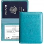 MUAZIDA RFID Korumal Kadn Deri Pasaportluk (Mavi)