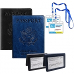 PanosBepa Deri Pasaportluk(2 Adet)(Siyah/Mavi)