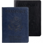 D'lowe RFID Korumal Erkek Deri Pasaportluk (Siyah/Mavi)(2 Adet)