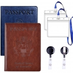 FULLBELL Deri Pasaportluk(2 Adet)(Kahverengi/Mavi)
