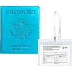 JAMSEA RFID Korumal Kadn Deri Pasaportluk (Mavi)