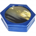 Fusion Lacquerware Dekoratif Bardak Altl (Mavi, 4 Adet)