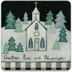 CoasterStone Seramik Bardak Altl (Christmas Blessings, 4 Adet)