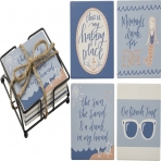 Primitives by Kathy Coaster Set - Beach Time My Happy Place Kitch
