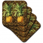 3dRose Tropical Meyve Dekoratif Bardak Altl (Renkli, 4 adet)