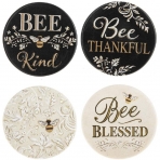Ganz Dekoratif Bardak Altl(Bee Grateful, 4 Adet)