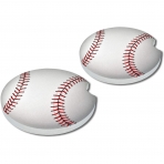Elektroplate Baseball Dekoratif Bardak Altl (Beyaz, 2 Adet)