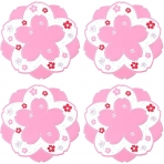 Patelai Dekoratif Bardak Altl (Sakura, 4 Adet)