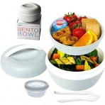 kinsho Bowl Blmeli Beslenme Kutusu (Gri)