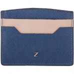 Zinda Genuine Leathers RFID Unsex Deri Czdan (Mavi/Bej)