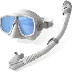WATERTIME Dry Top �norkel Seti ve 3 Caml� Panoramik Dal�� Maskesi