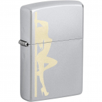 Zippo Stripper Silhouette Engraved Black Ice �akmak
