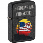 Zippo Honor Flag Design Black Crackle �akmak