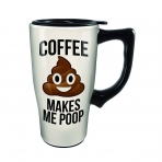 Spoontiques Coffee Makes Me Poop Travel Mug, Beyaz