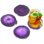 AMOYSTONE Mor Agate Bardak Altl Set (4 Adet)