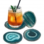 AMOYSTONE Mavi Agate Bardak Altl Set (4 Adet)