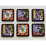 Romero Britto Dekoratif Bardak Altl(6adet)(Renkli)