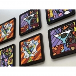 Romero Britto Dekoratif Bardak Altl(6adet)(Renkli)