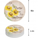 Three Sunflower  Seramik Bardak Altl(4adet)(Beyaz)