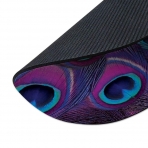 Non-Slip Round Mousepad, FINCIBO Purple Peacock Feather Mouse Pad