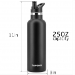 TOPOKO 740 mL elik Termos(Siyah)