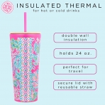 Lilly Pulitzer 710 mL elik Termos(Pembe)